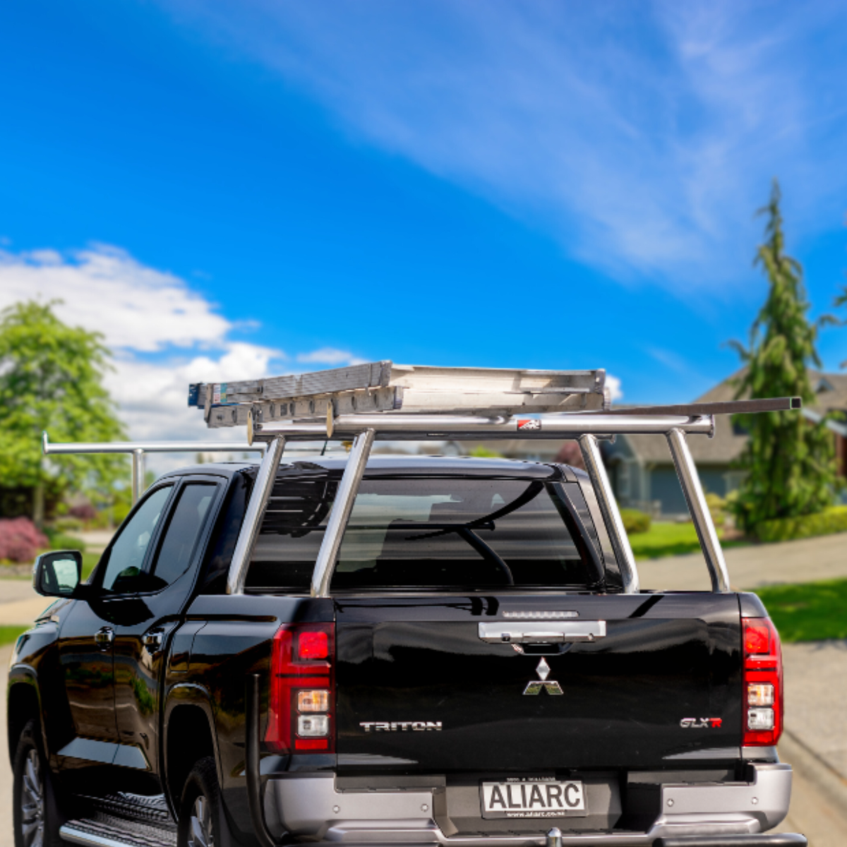 NZ made aluminium load-carrying rack on Mitsubishi Triton ute